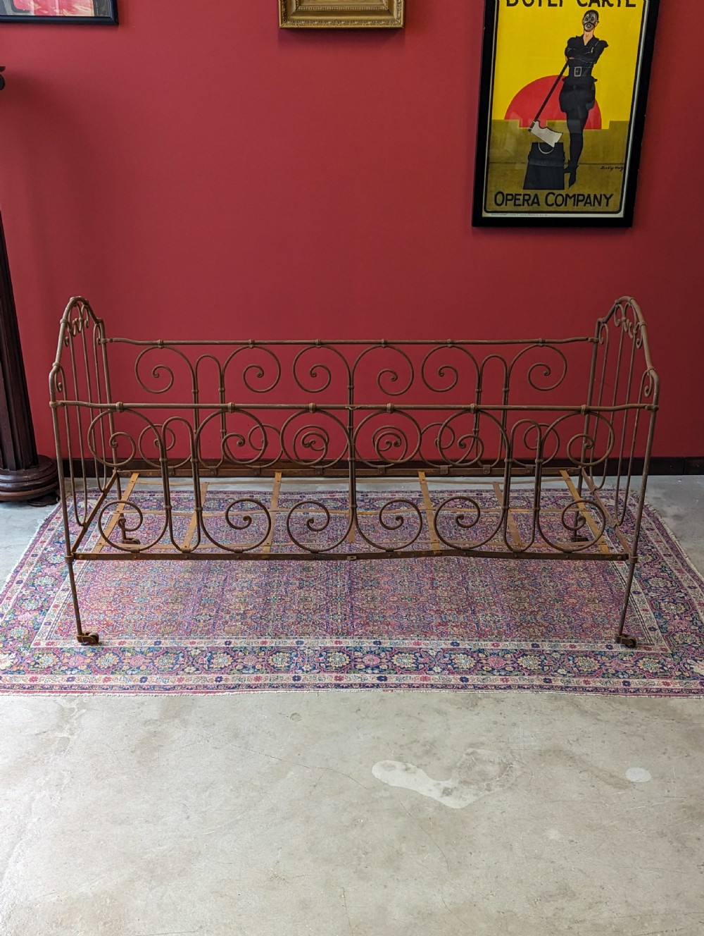 Antique Victorian Wrought Iron Cot View II