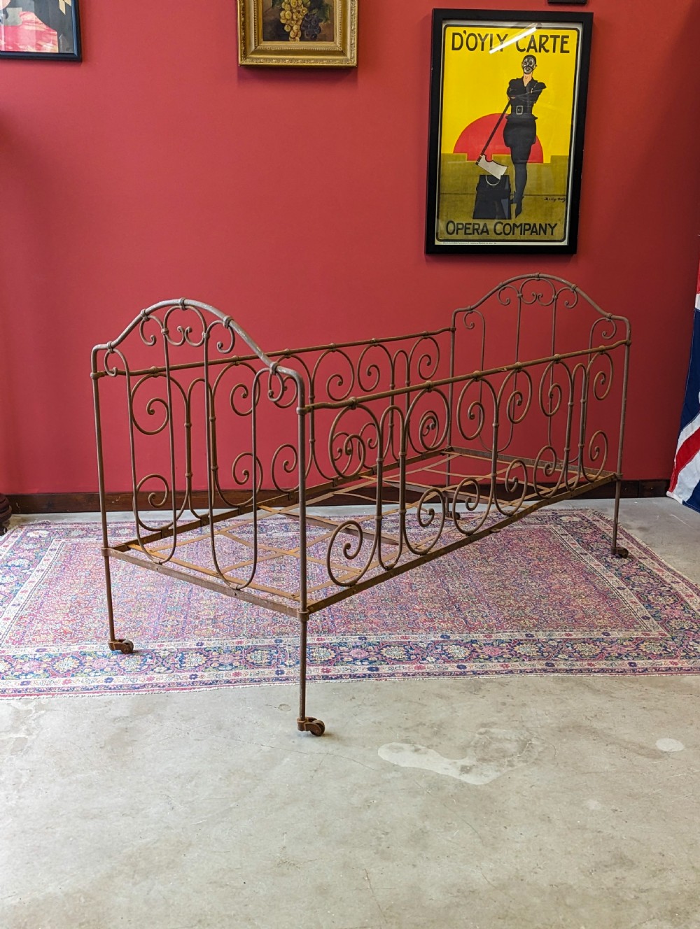 Antique Victorian Wrought Iron Cot View III