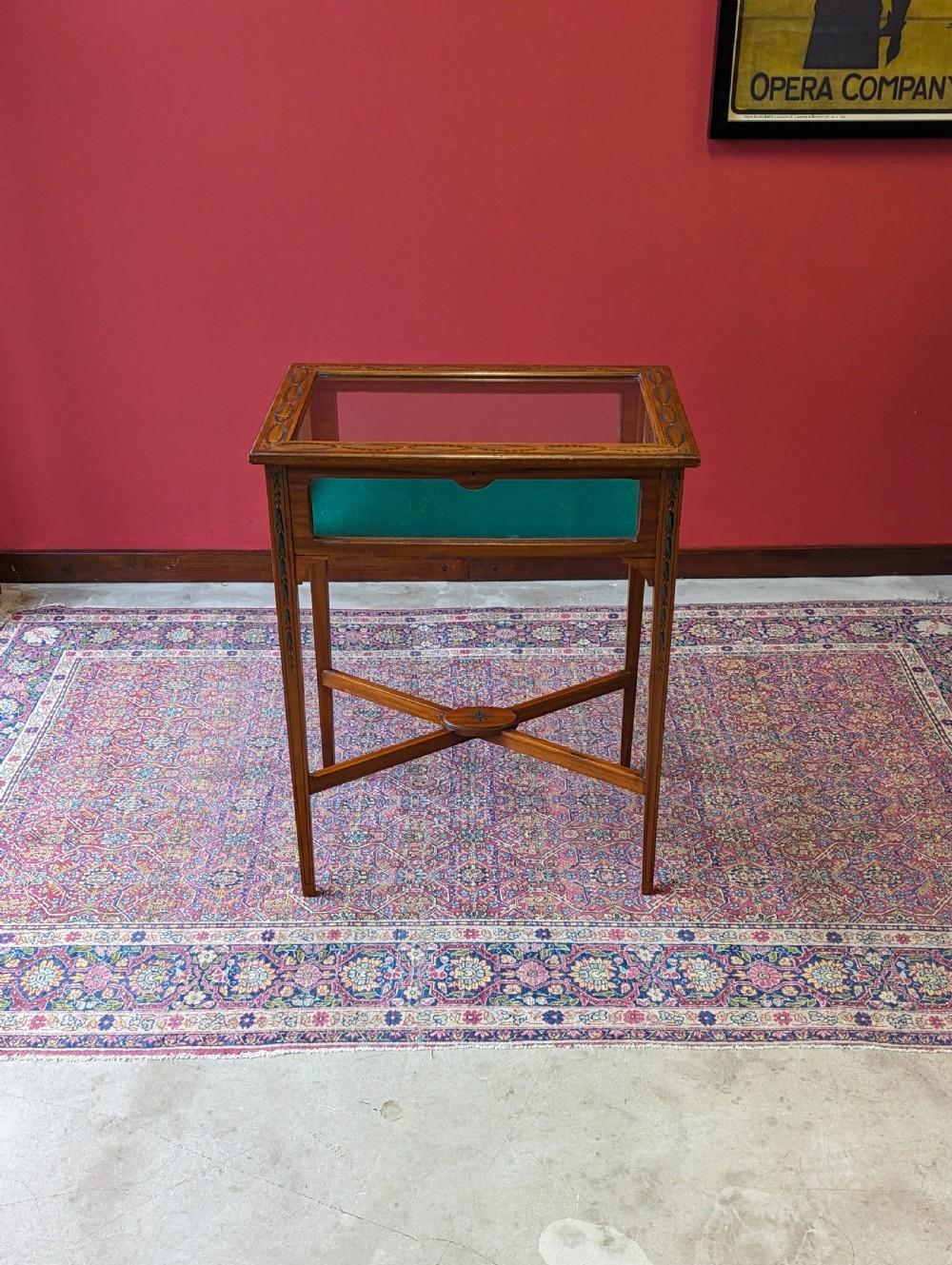 Antique Victorian Satinwood Bijouterie Table / Vitrine View II