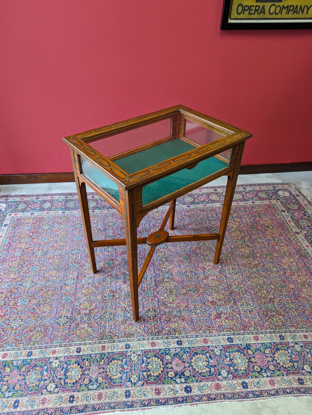 Antique Victorian Satinwood Bijouterie Table / Vitrine View III
