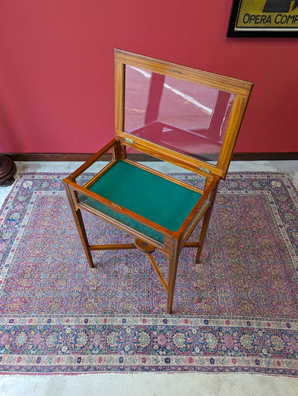 Antique Victorian Satinwood Bijouterie Table / Vitrine View V