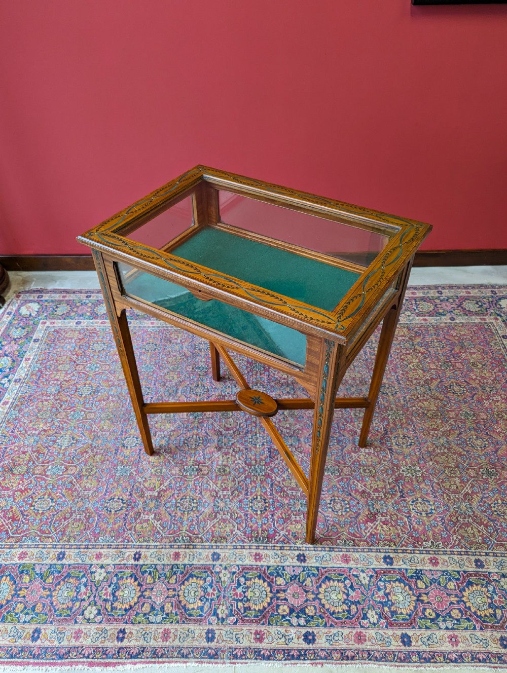 Antique Victorian Satinwood Bijouterie Table / Vitrine View VI