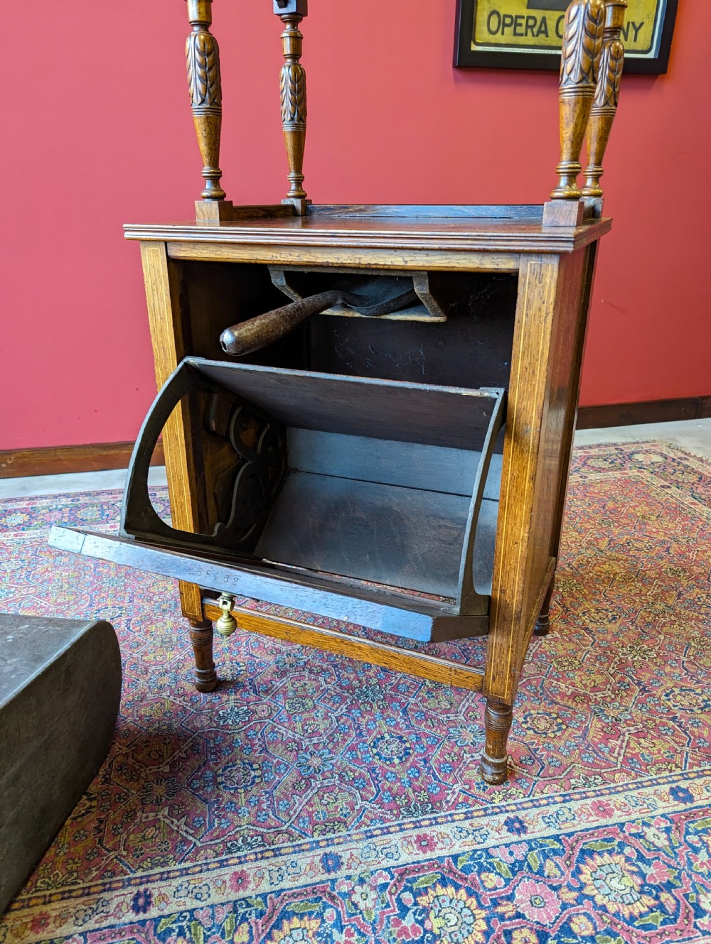 Antique Edwardian Inlaid Rosewood Purdonium / Coal Store View IV