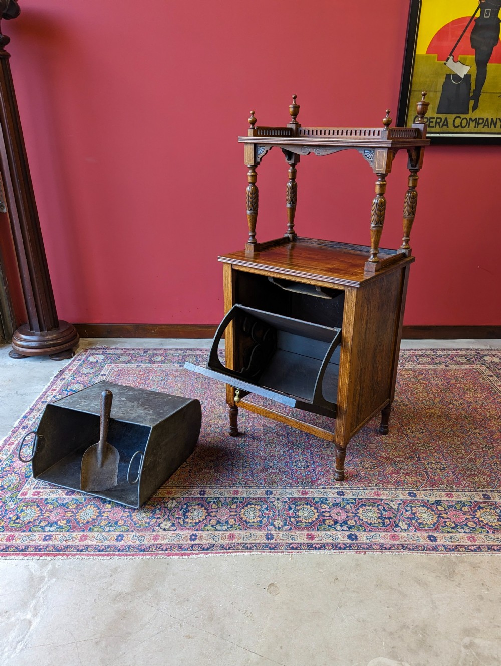 Antique Edwardian Inlaid Rosewood Purdonium / Coal Store View IX