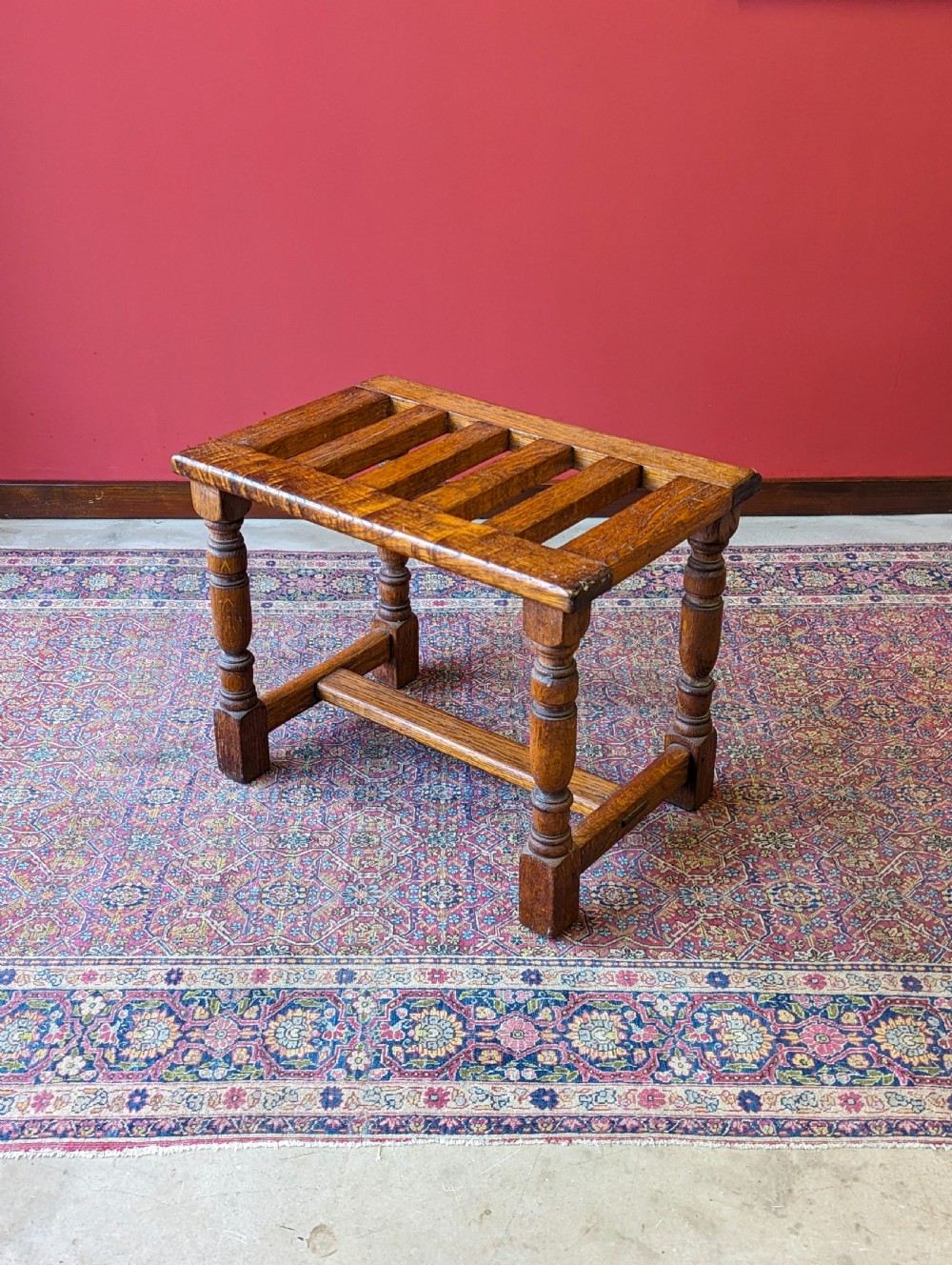 Antique Oak Luggage Stand by Howard & Sons 