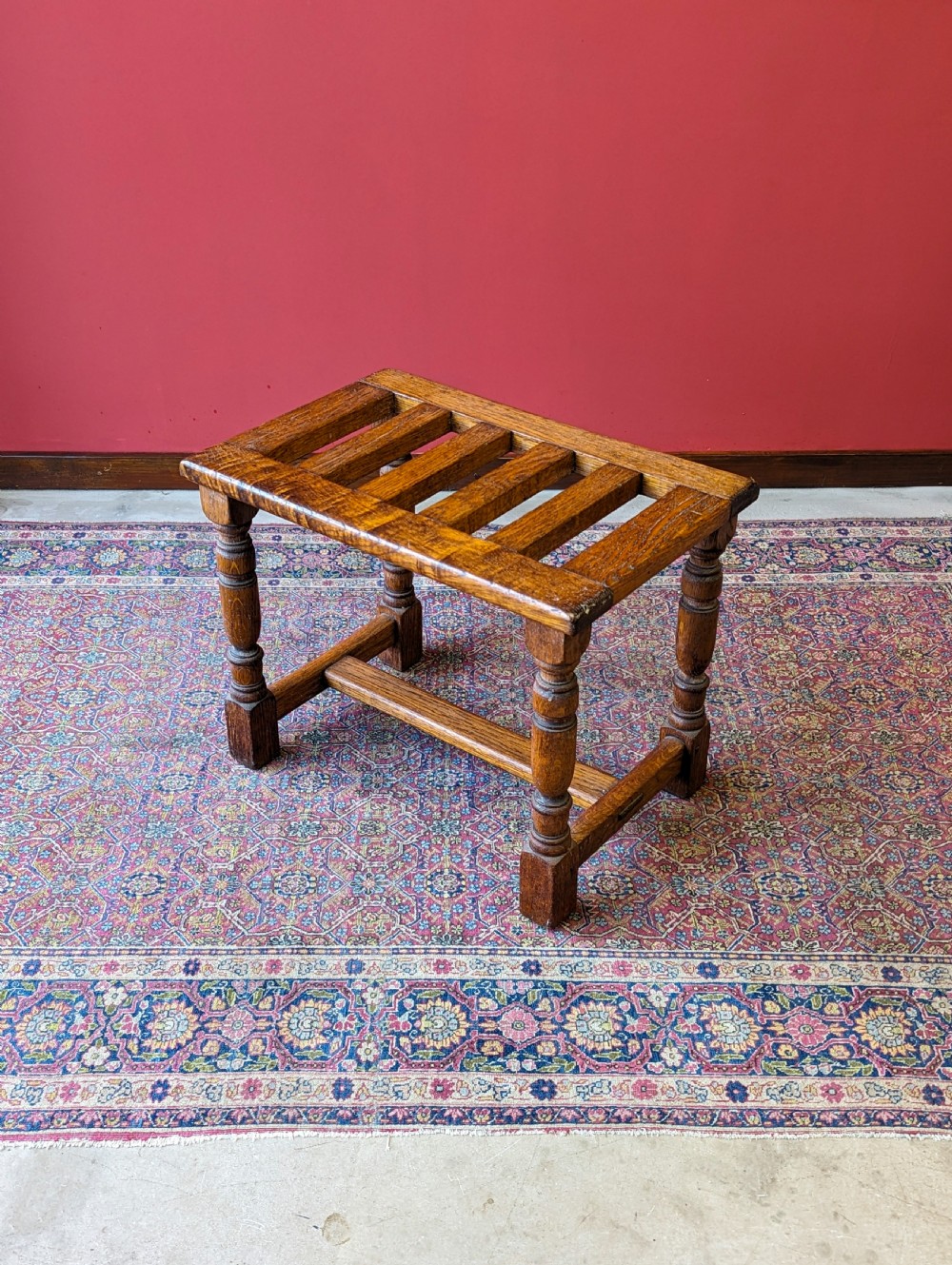 Antique Oak Luggage Stand by Howard & Sons  View X