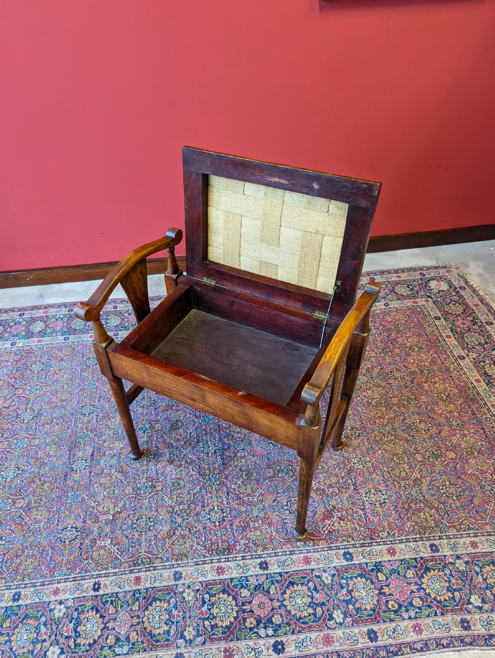 Antique Victorian Mahogany Piano Stool with Storage View V