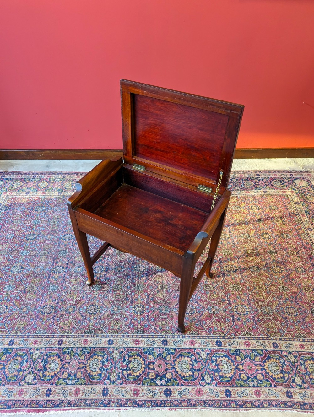 Antique Edwardian Mahogany Piano Stool with Storage View V