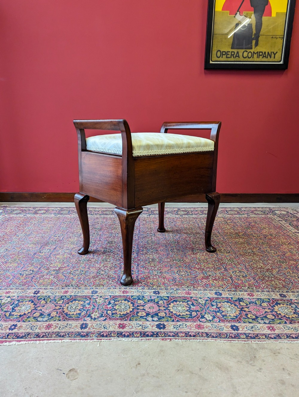Antique 19th Century Mahogany Piano Stool with Storage View III