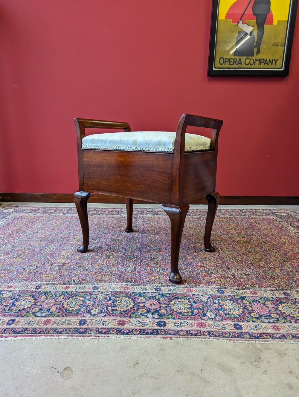 Antique 19th Century Mahogany Piano Stool with Storage View V