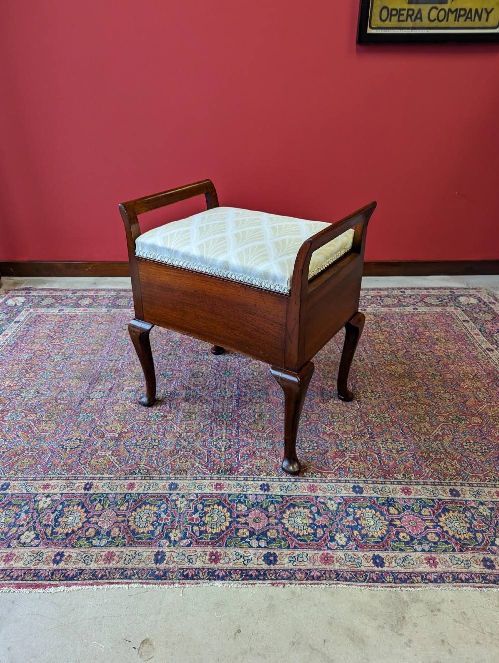 Antique 19th Century Mahogany Piano Stool with Storage View VI