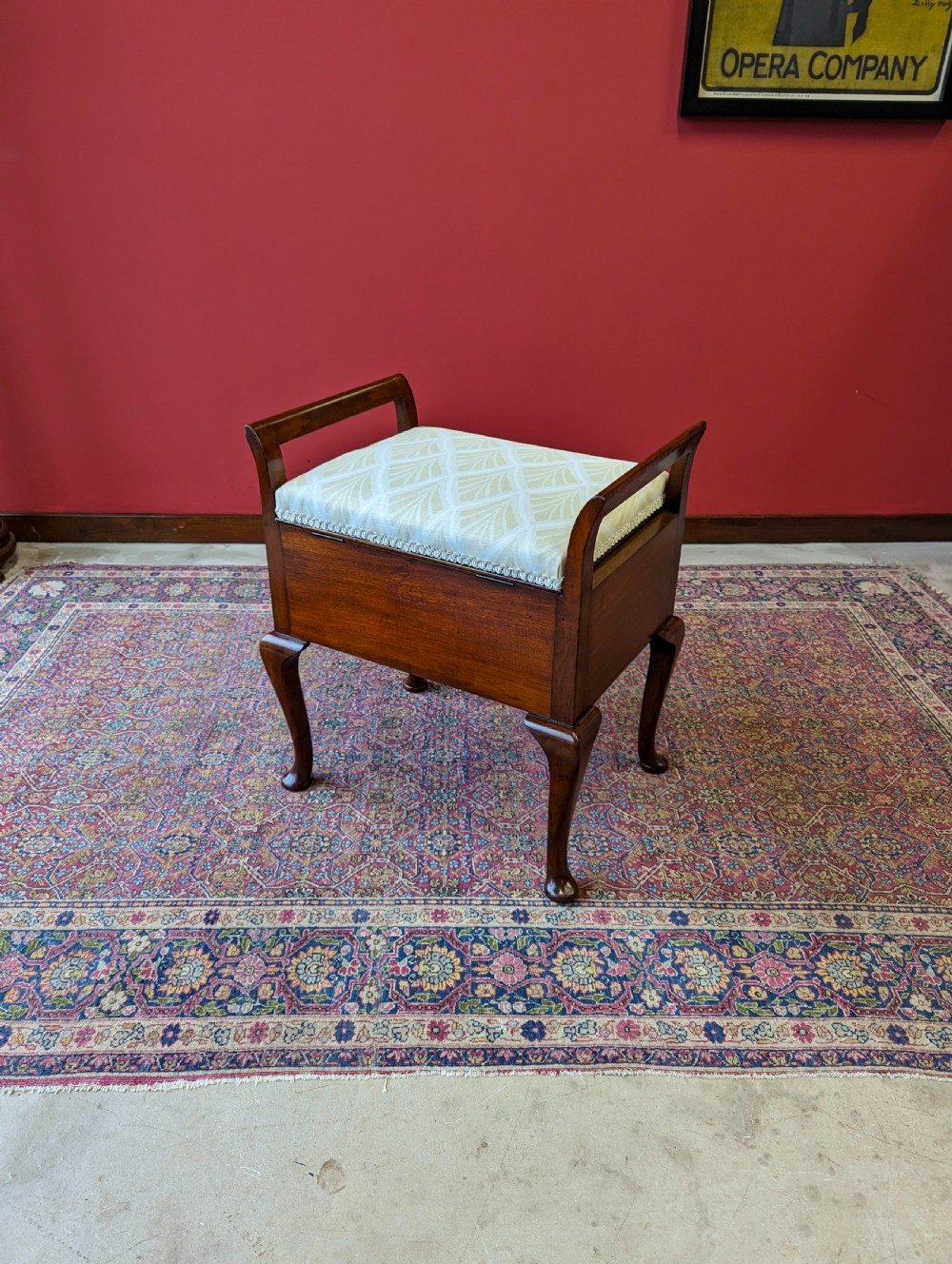Antique 19th Century Mahogany Piano Stool with Storage View VII