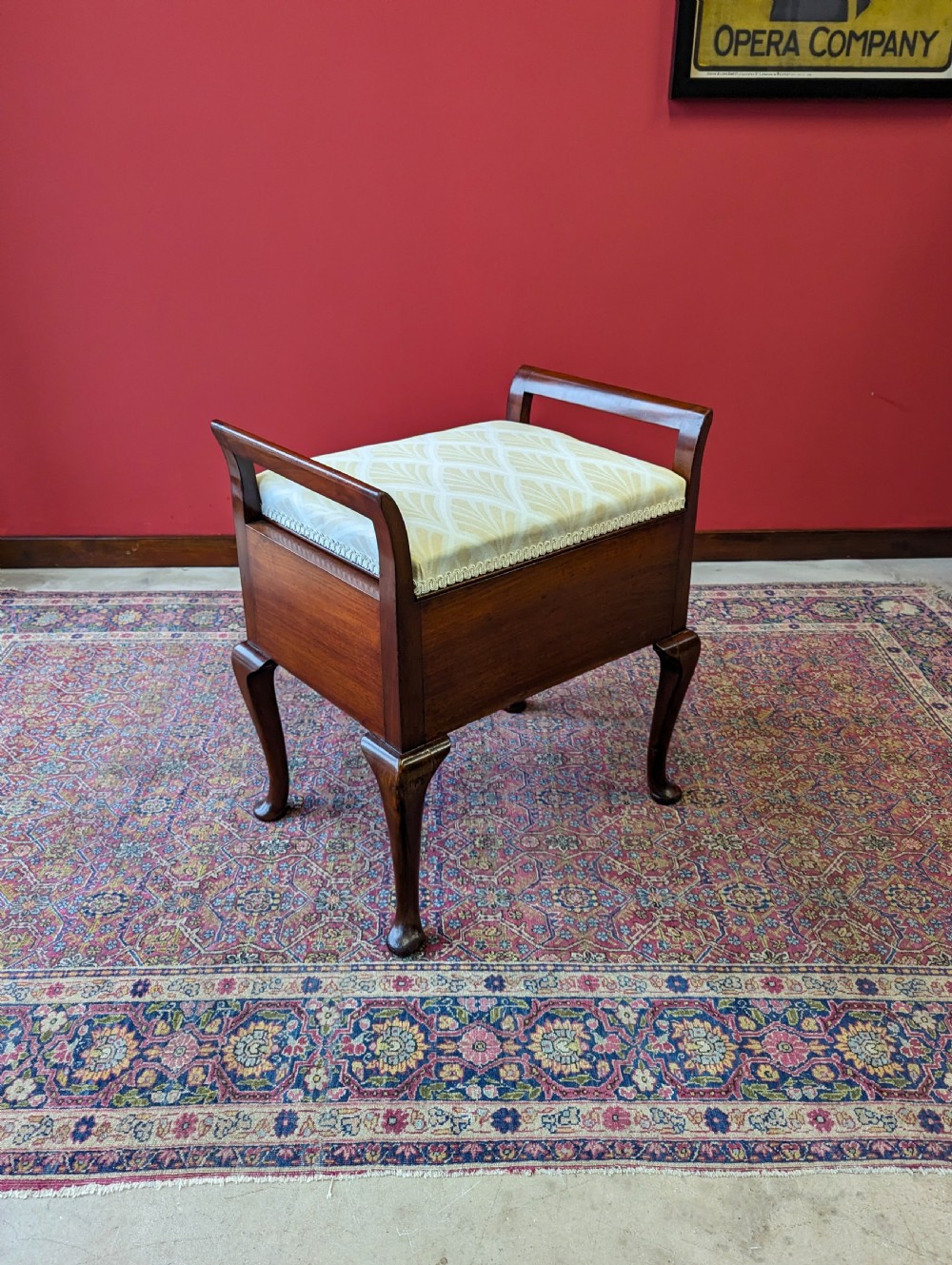 Antique 19th Century Mahogany Piano Stool with Storage View VIII