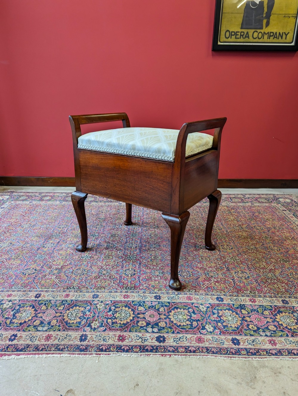 Antique 19th Century Mahogany Piano Stool with Storage View X