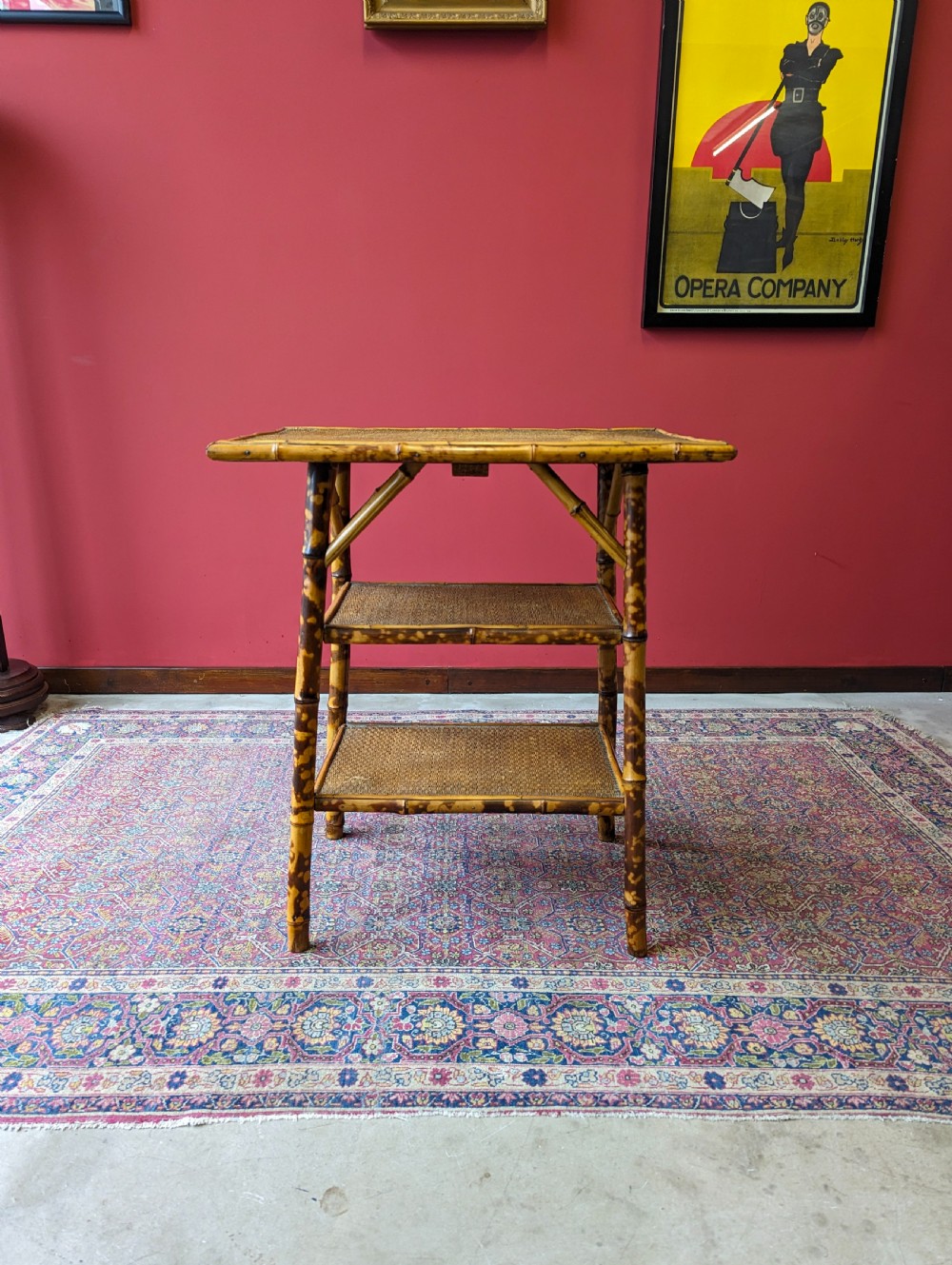 Antique Victorian Bamboo Three Tier Occasional Table View II