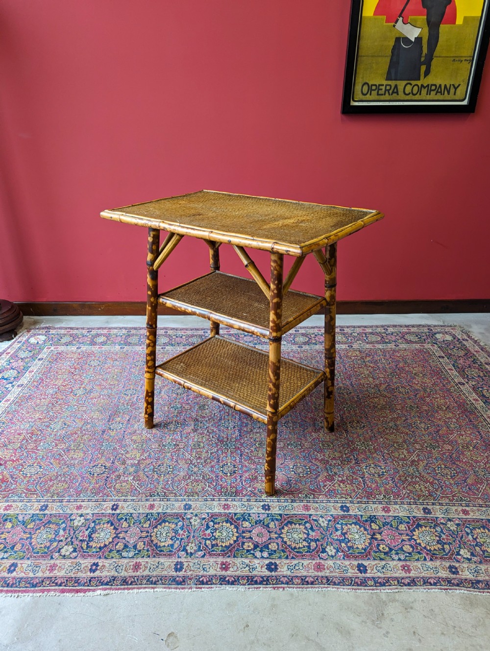 Antique Victorian Bamboo Three Tier Occasional Table View III