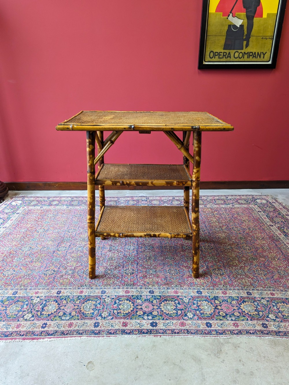 Antique Victorian Bamboo Three Tier Occasional Table View IX
