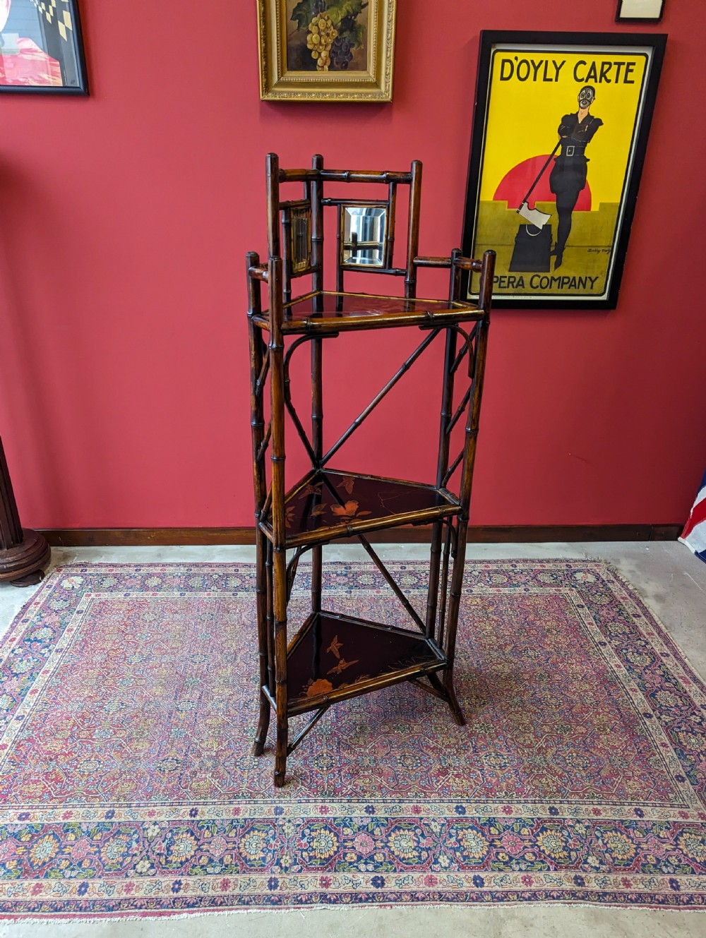 Antique Victorian Bamboo Three Tier Stand View VII