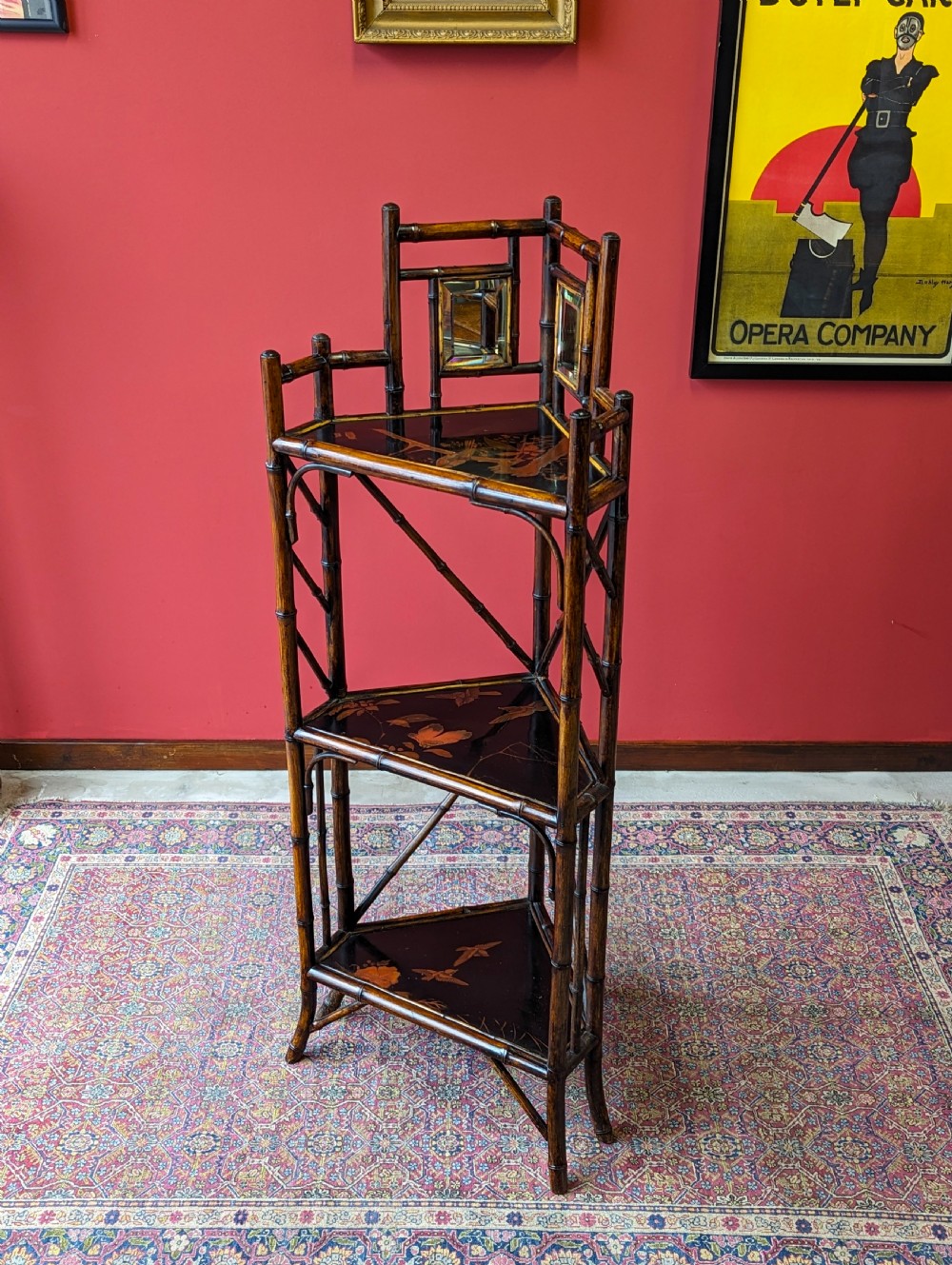 Antique Victorian Bamboo Three Tier Stand View IX