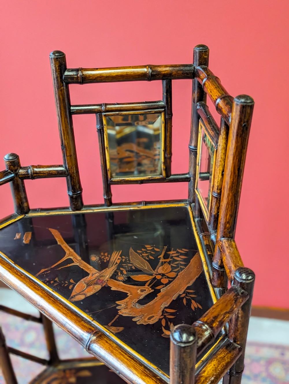 Antique Victorian Bamboo Three Tier Stand View X