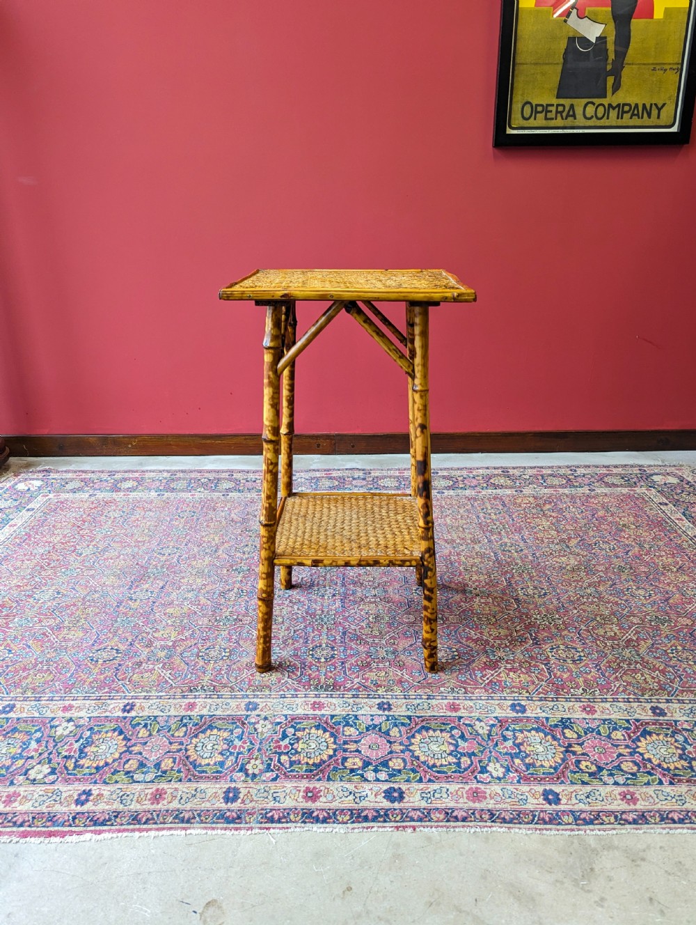 Antique Victorian Bamboo Two Tier Occasional Table View II