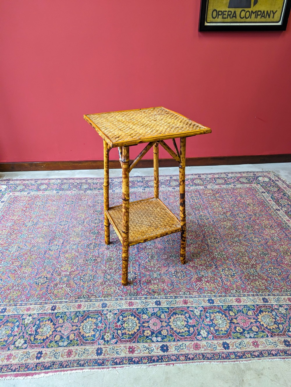 Antique Victorian Bamboo Two Tier Occasional Table View III