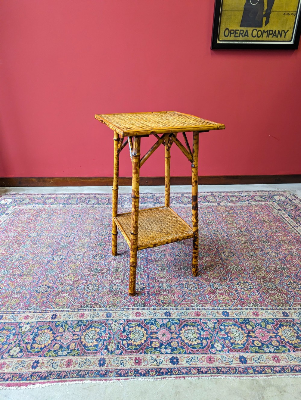 Antique Victorian Bamboo Two Tier Occasional Table View VIII