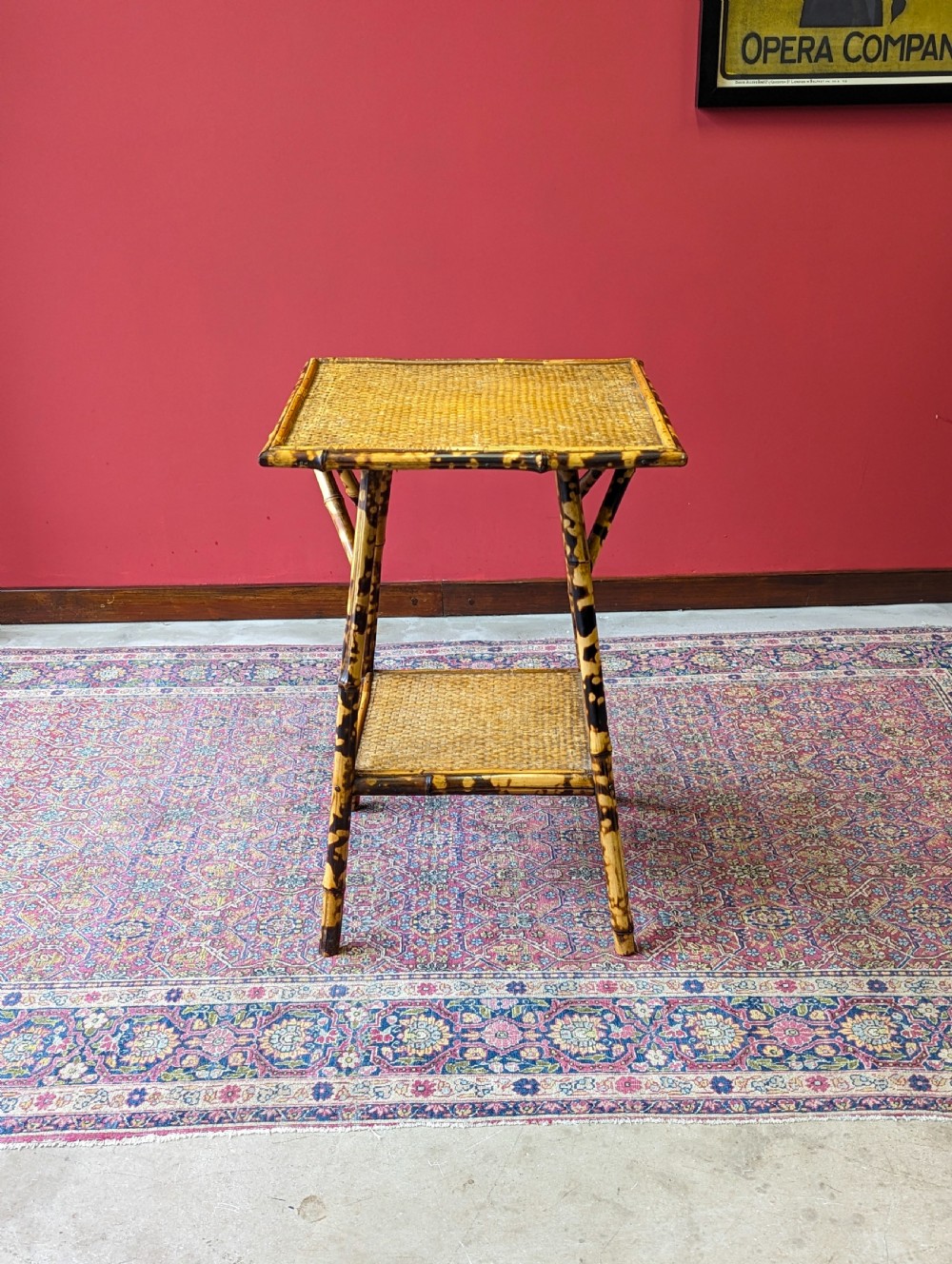 Antique Victorian Bamboo Two Tier Side Table View II