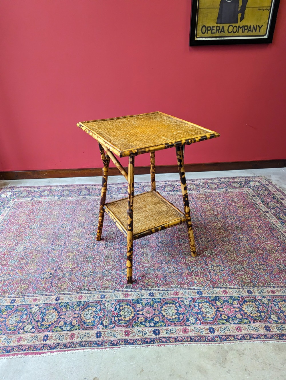 Antique Victorian Bamboo Two Tier Side Table View III