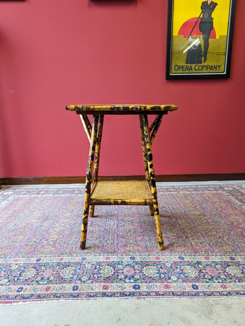 Antique Victorian Bamboo Two Tier Side Table View VI