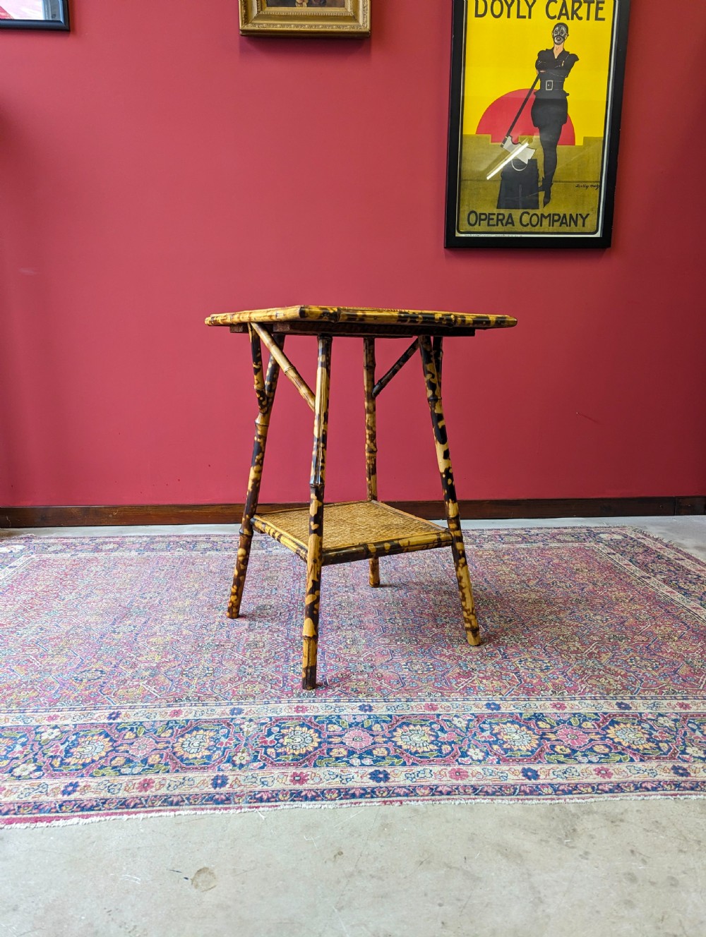 Antique Victorian Bamboo Two Tier Side Table View VII