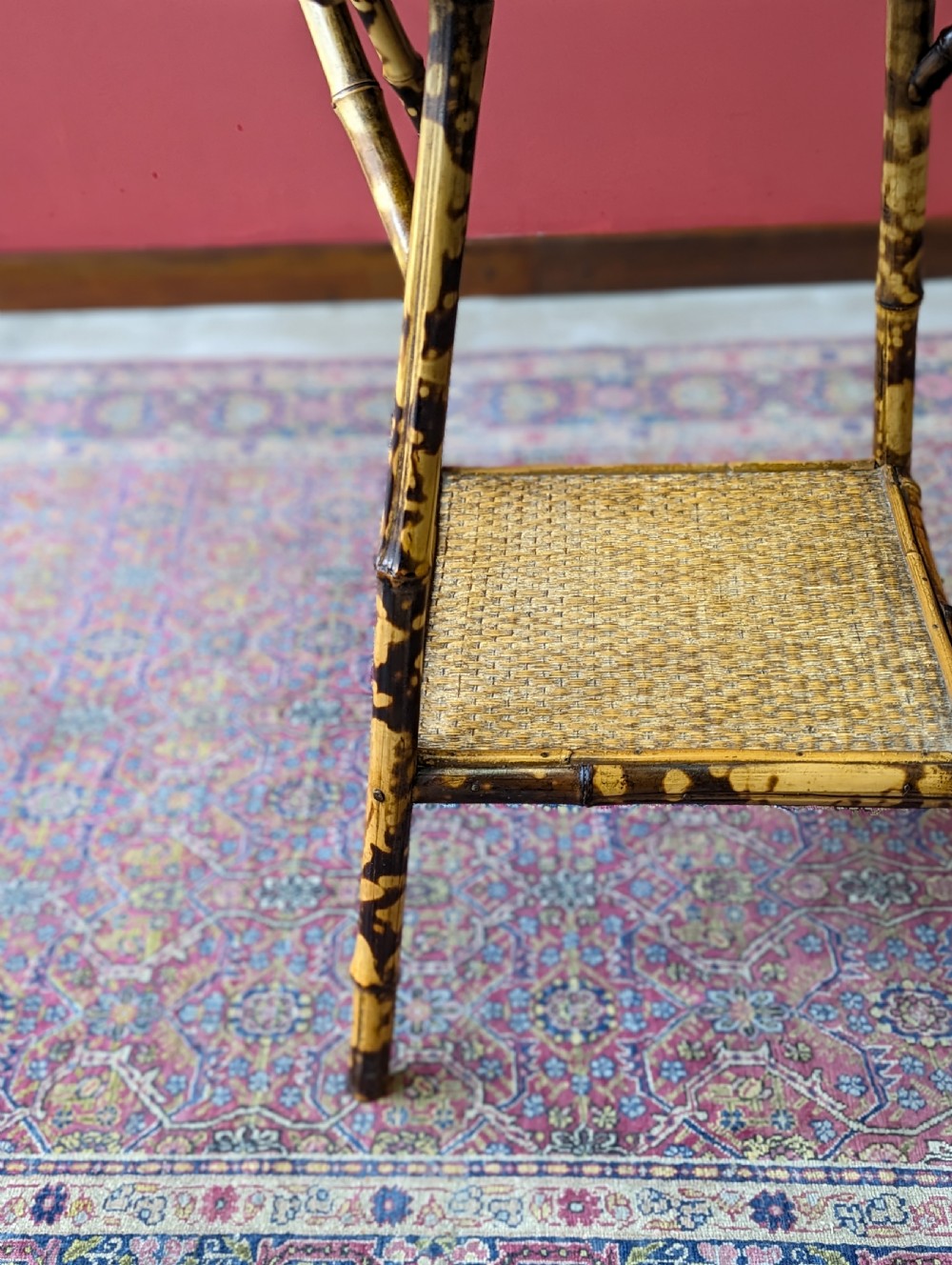 Antique Victorian Bamboo Two Tier Side Table View X