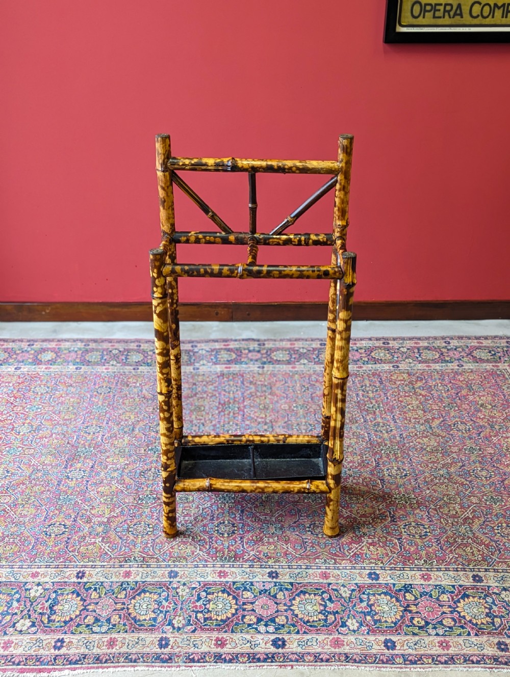 Antique Victorian Arts & Crafts Bamboo Stick Stand View II