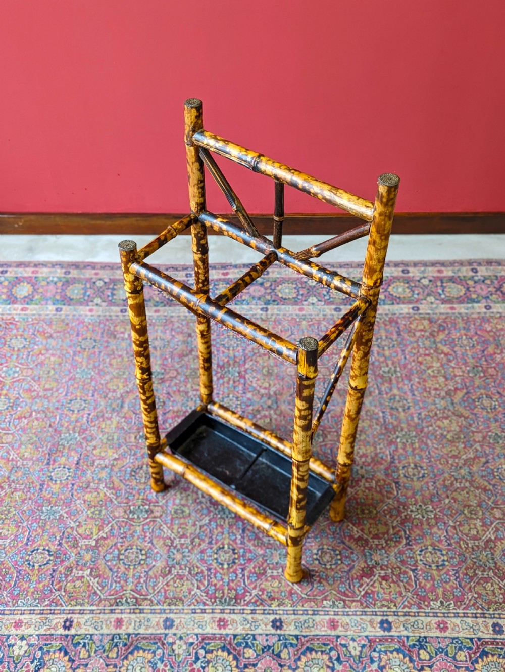 Antique Victorian Arts & Crafts Bamboo Stick Stand View IX