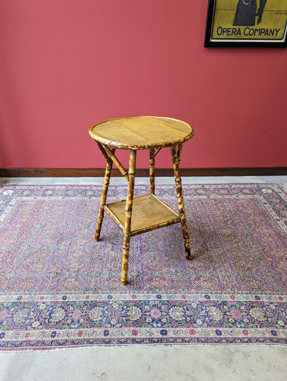 Antique Victorian Circular Topped Bamboo Occasional Table View IX