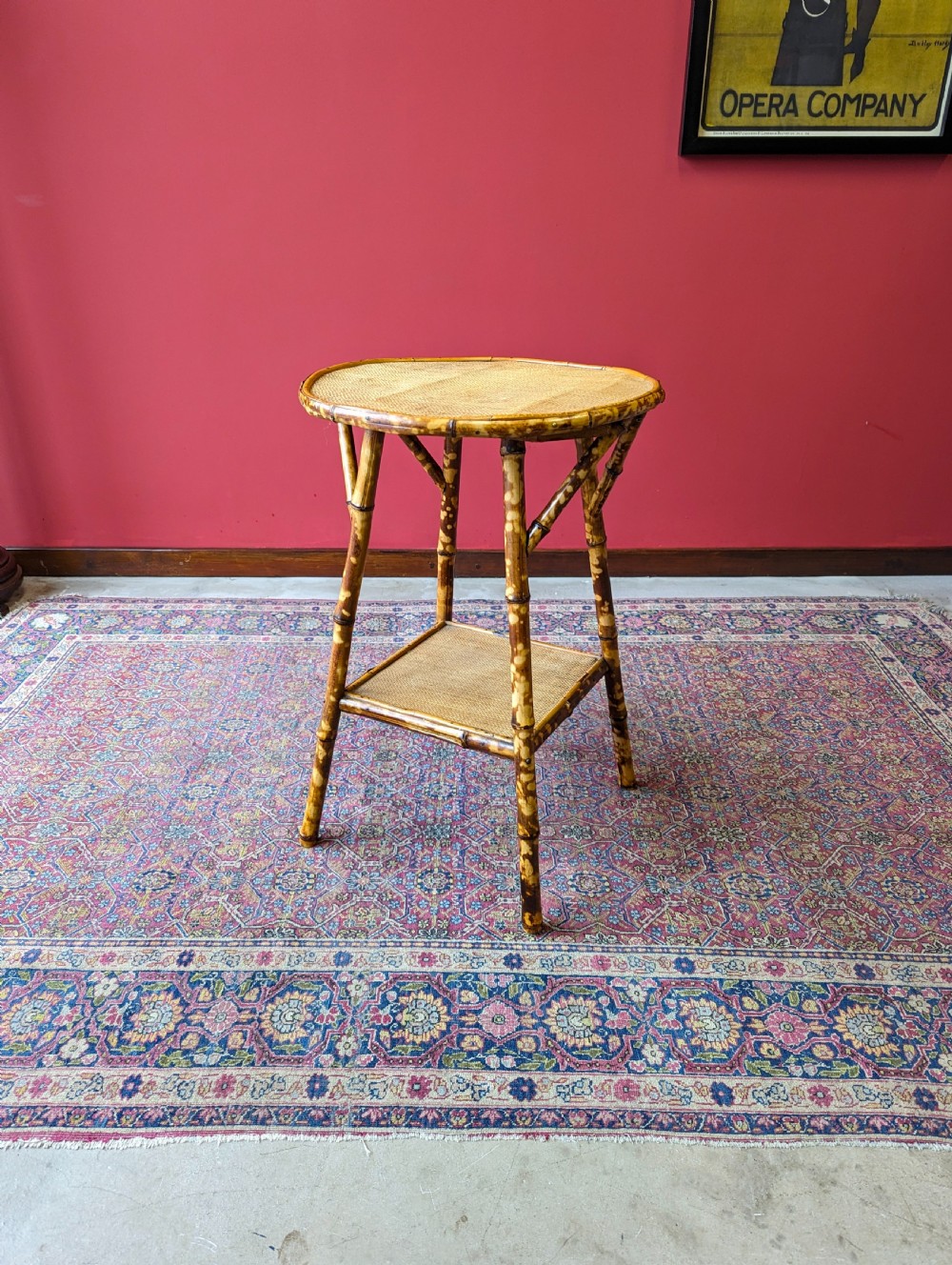 Antique Victorian Circular Topped Bamboo Occasional Table View X