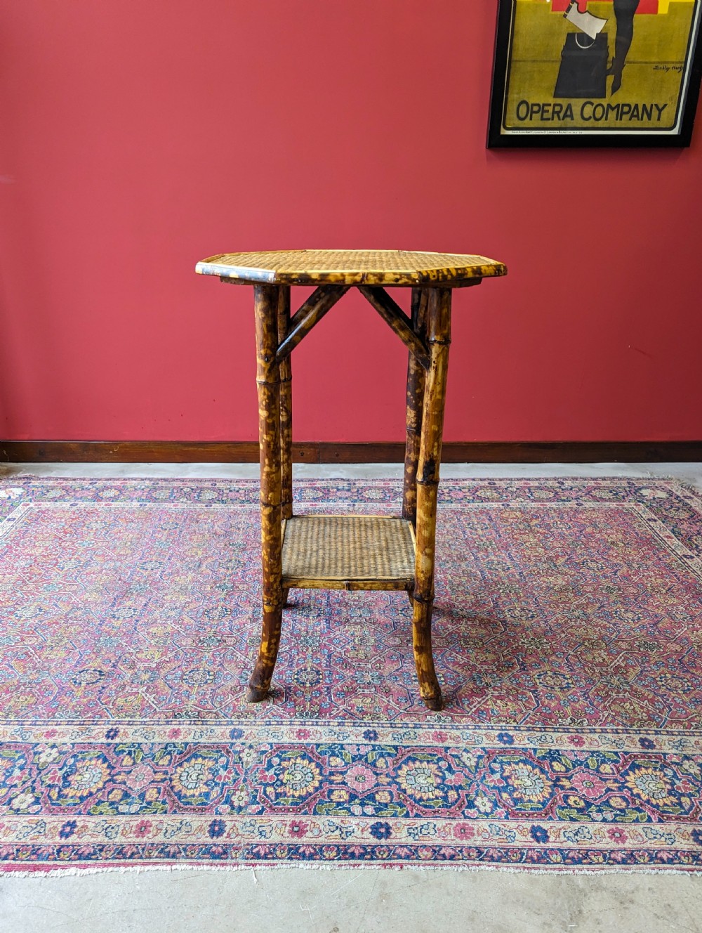 Antique Victorian Octagonal Topped Bamboo Occasional Table View II