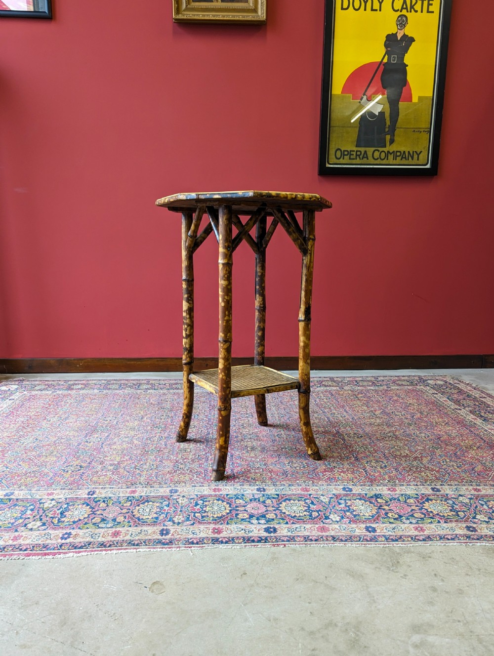 Antique Victorian Octagonal Topped Bamboo Occasional Table View III