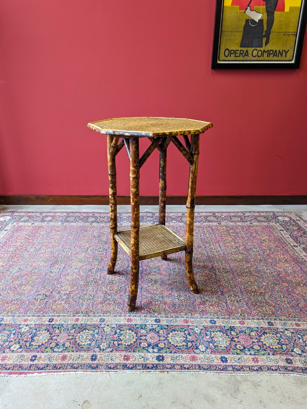 Antique Victorian Octagonal Topped Bamboo Occasional Table View IV