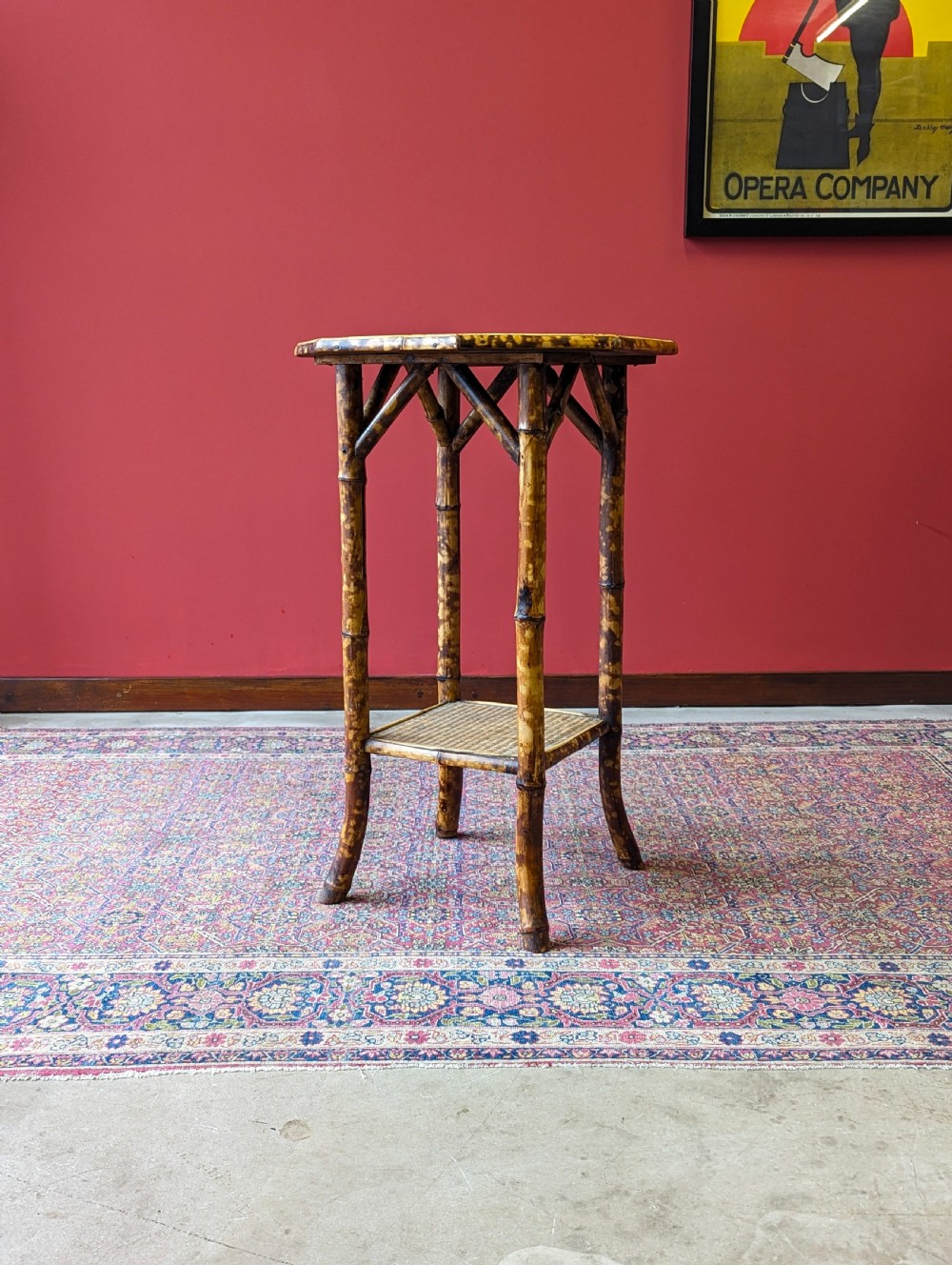 Antique Victorian Octagonal Topped Bamboo Occasional Table View V