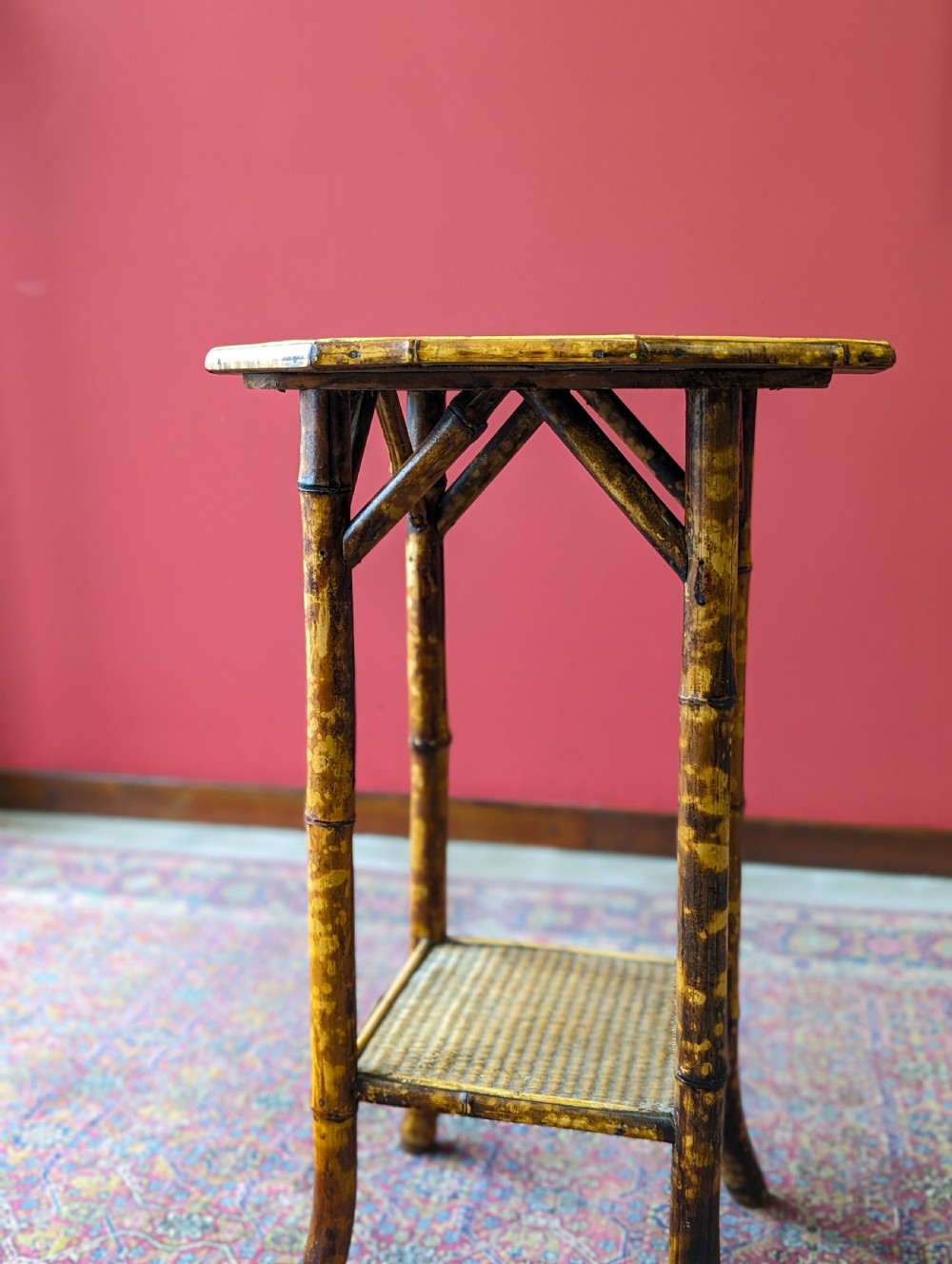 Antique Victorian Octagonal Topped Bamboo Occasional Table View VII
