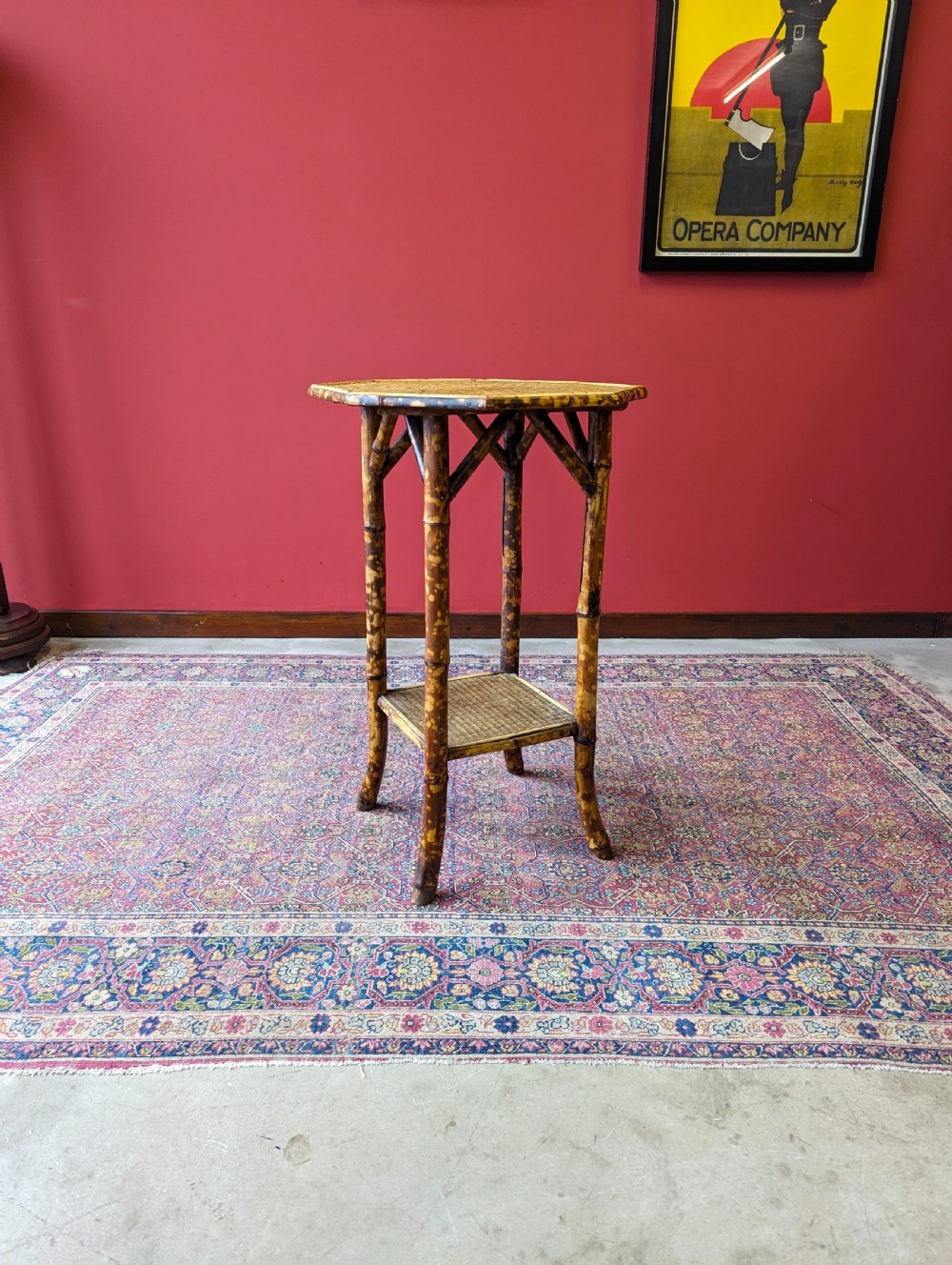 Antique Victorian Octagonal Topped Bamboo Occasional Table View VIII