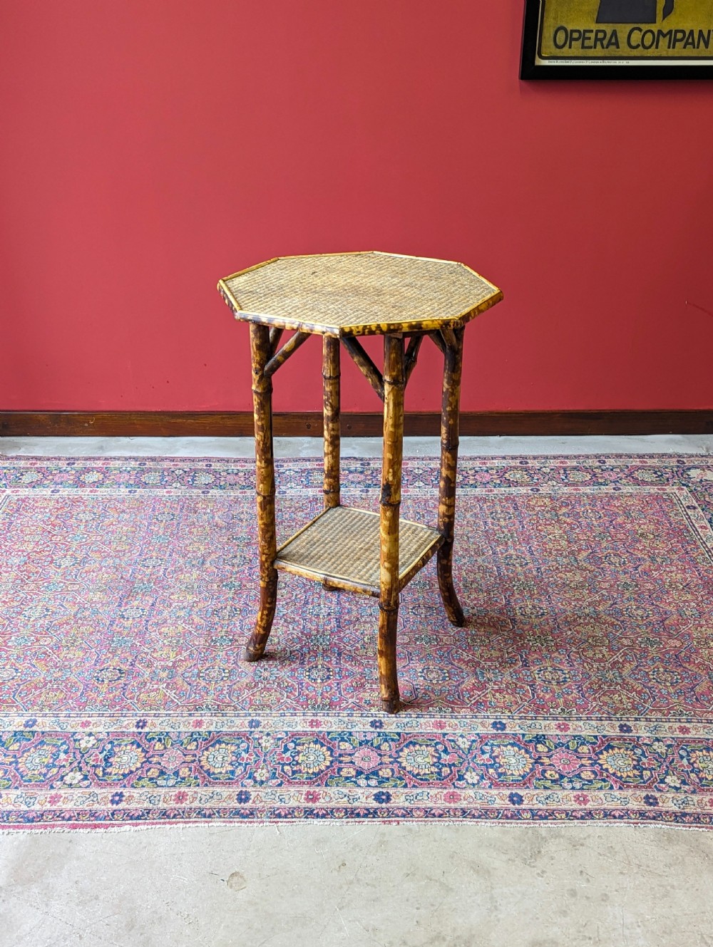 Antique Victorian Octagonal Topped Bamboo Occasional Table View IX