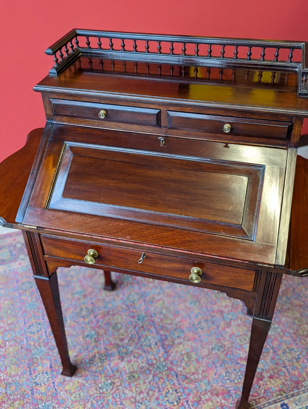 Antique Victorian Mahogany Ladies Writing Desk View IV