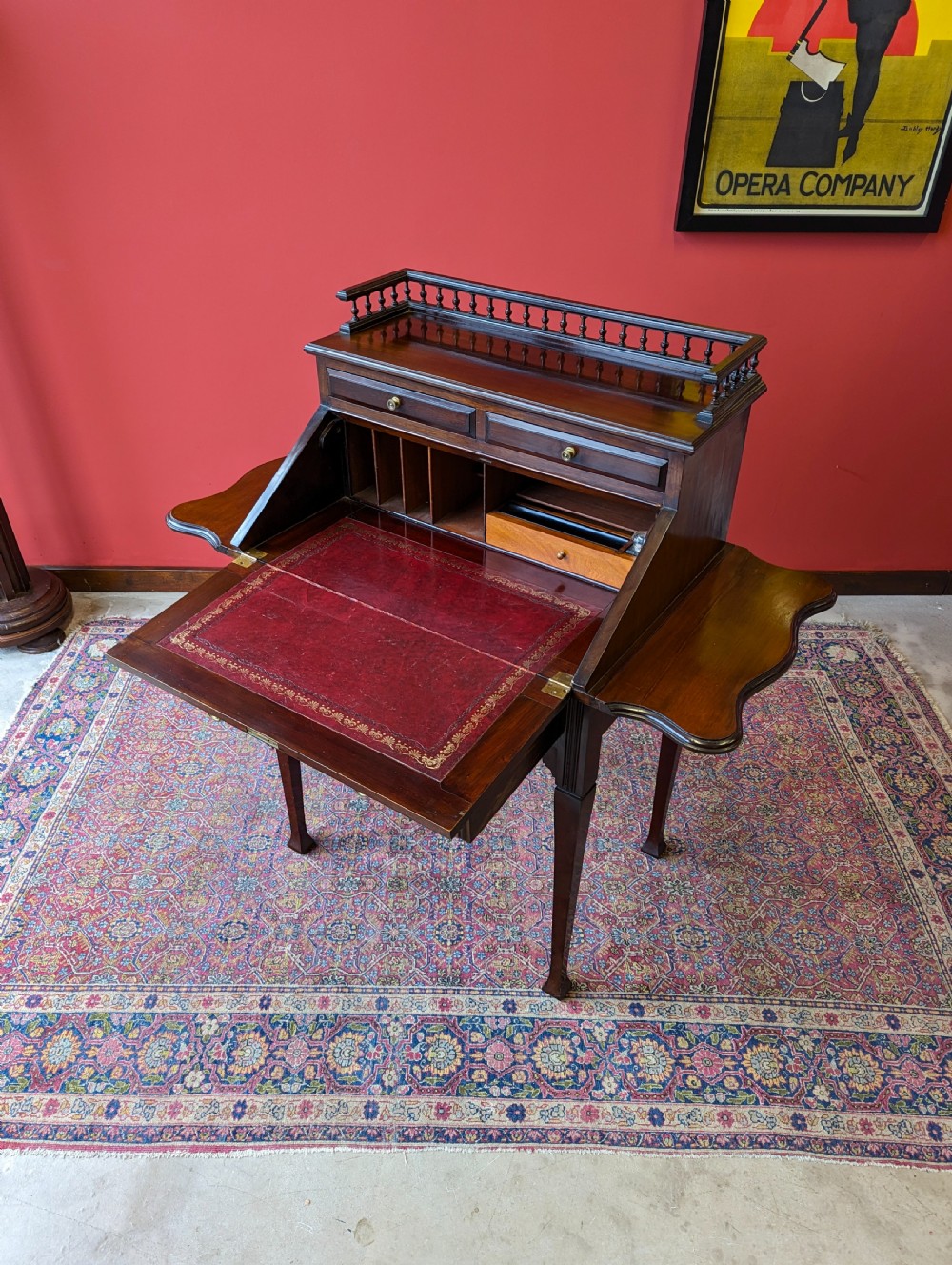 Antique Victorian Mahogany Ladies Writing Desk View VII