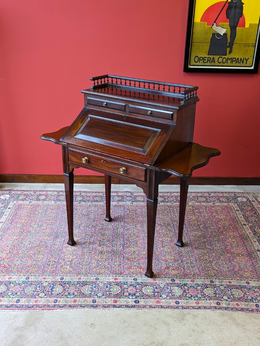 Antique Victorian Mahogany Ladies Writing Desk View VIII