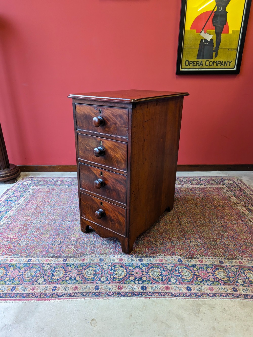 Antique 19th Century Mahogany Pedestal Chest of Drawers