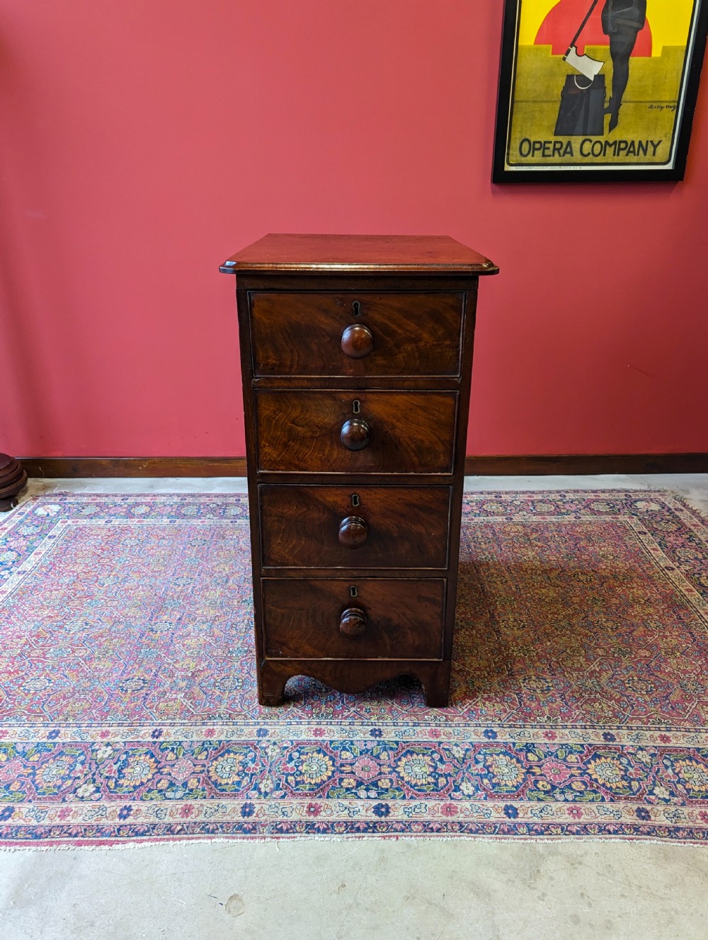 Antique 19th Century Mahogany Pedestal Chest of Drawers View II