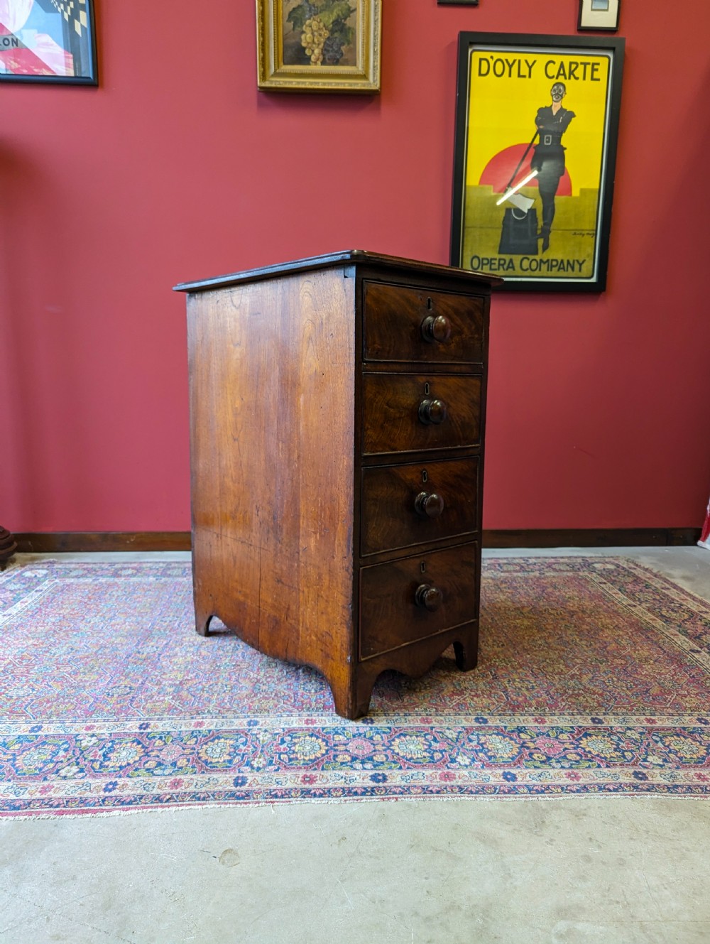 Antique 19th Century Mahogany Pedestal Chest of Drawers View III