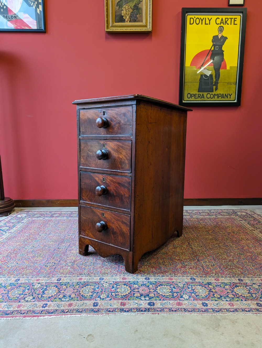 Antique 19th Century Mahogany Pedestal Chest of Drawers View V